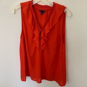 Gap Red Ruffle Sleeveless Tank